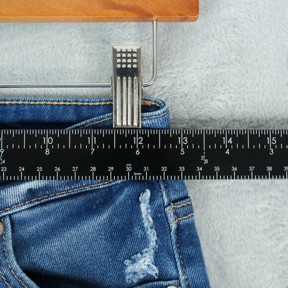 KanCan Skinny Jeans Womens 25 Blue High Rise Medium Backed Destructed Distressed - Picture 7 of 11